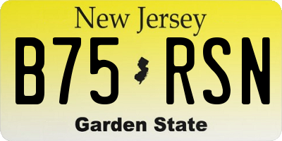 NJ license plate B75RSN