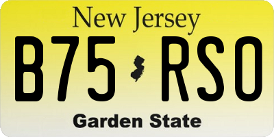 NJ license plate B75RSO