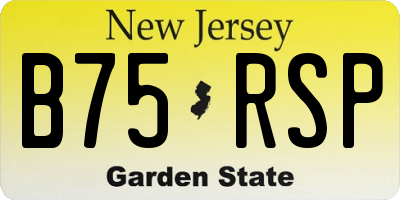 NJ license plate B75RSP