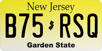 NJ license plate B75RSQ