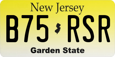NJ license plate B75RSR