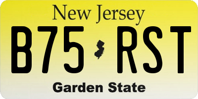 NJ license plate B75RST