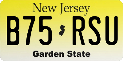 NJ license plate B75RSU
