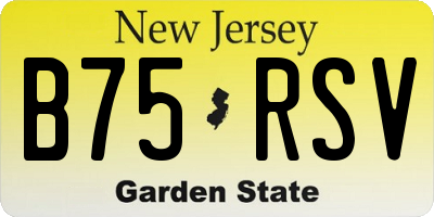 NJ license plate B75RSV
