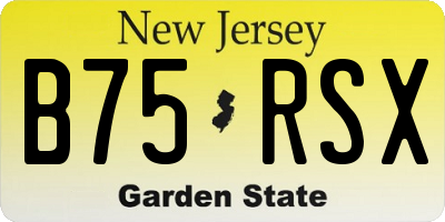 NJ license plate B75RSX
