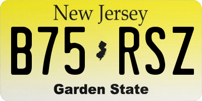 NJ license plate B75RSZ