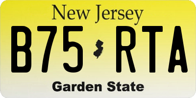 NJ license plate B75RTA