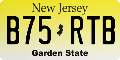 NJ license plate B75RTB