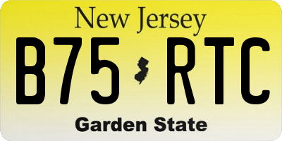NJ license plate B75RTC