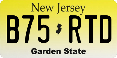 NJ license plate B75RTD