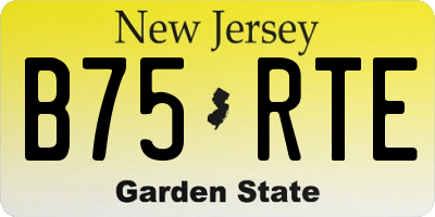 NJ license plate B75RTE