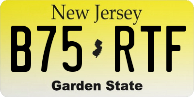 NJ license plate B75RTF