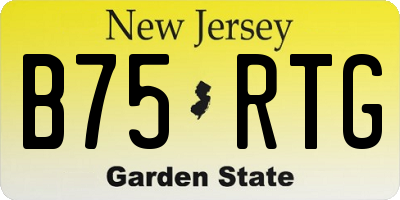 NJ license plate B75RTG