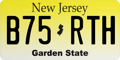 NJ license plate B75RTH