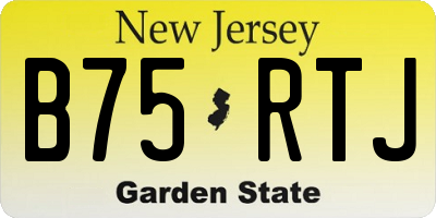 NJ license plate B75RTJ