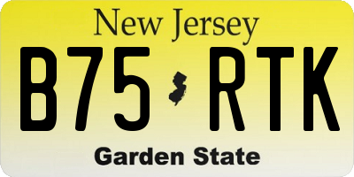NJ license plate B75RTK