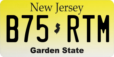 NJ license plate B75RTM