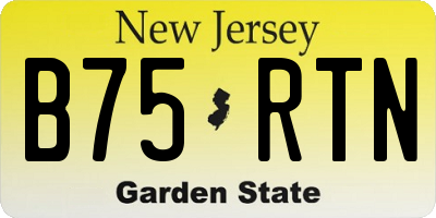 NJ license plate B75RTN