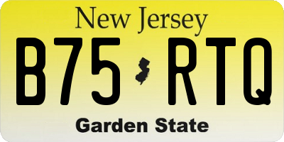 NJ license plate B75RTQ