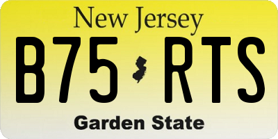 NJ license plate B75RTS