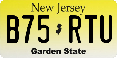 NJ license plate B75RTU