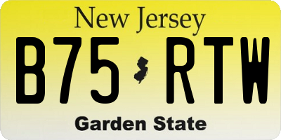 NJ license plate B75RTW