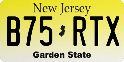 NJ license plate B75RTX