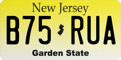 NJ license plate B75RUA