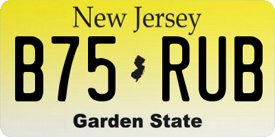NJ license plate B75RUB