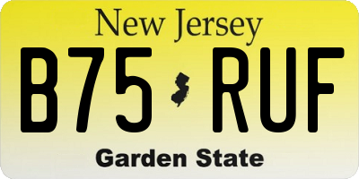 NJ license plate B75RUF