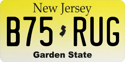 NJ license plate B75RUG