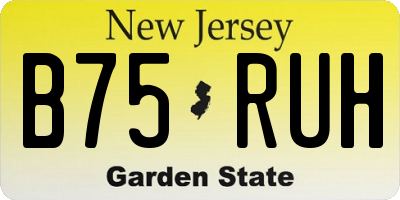 NJ license plate B75RUH