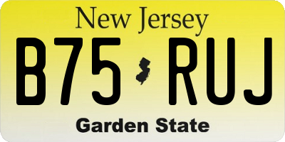 NJ license plate B75RUJ