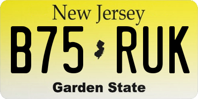 NJ license plate B75RUK