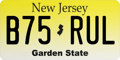 NJ license plate B75RUL