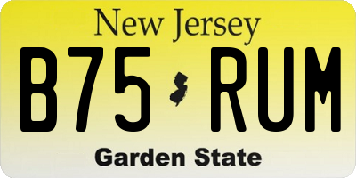 NJ license plate B75RUM