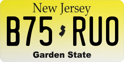 NJ license plate B75RUO