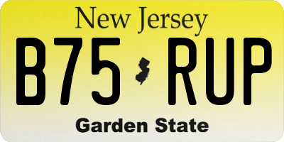 NJ license plate B75RUP