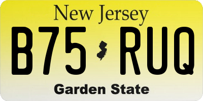 NJ license plate B75RUQ