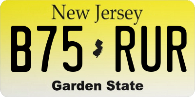 NJ license plate B75RUR