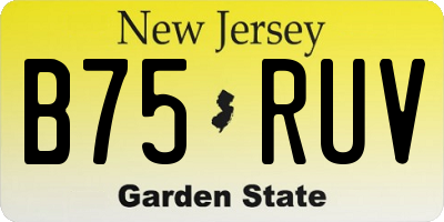 NJ license plate B75RUV