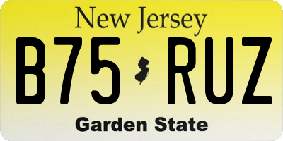NJ license plate B75RUZ