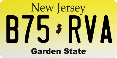 NJ license plate B75RVA