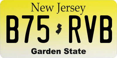 NJ license plate B75RVB