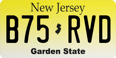 NJ license plate B75RVD