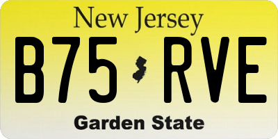NJ license plate B75RVE