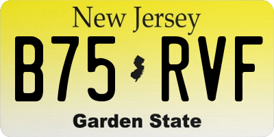 NJ license plate B75RVF