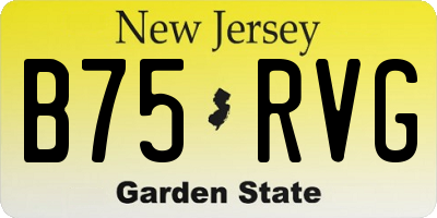 NJ license plate B75RVG