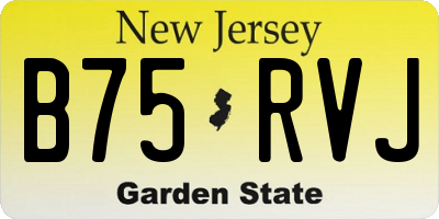 NJ license plate B75RVJ