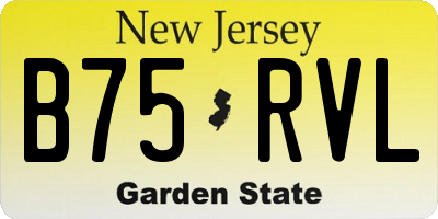 NJ license plate B75RVL
